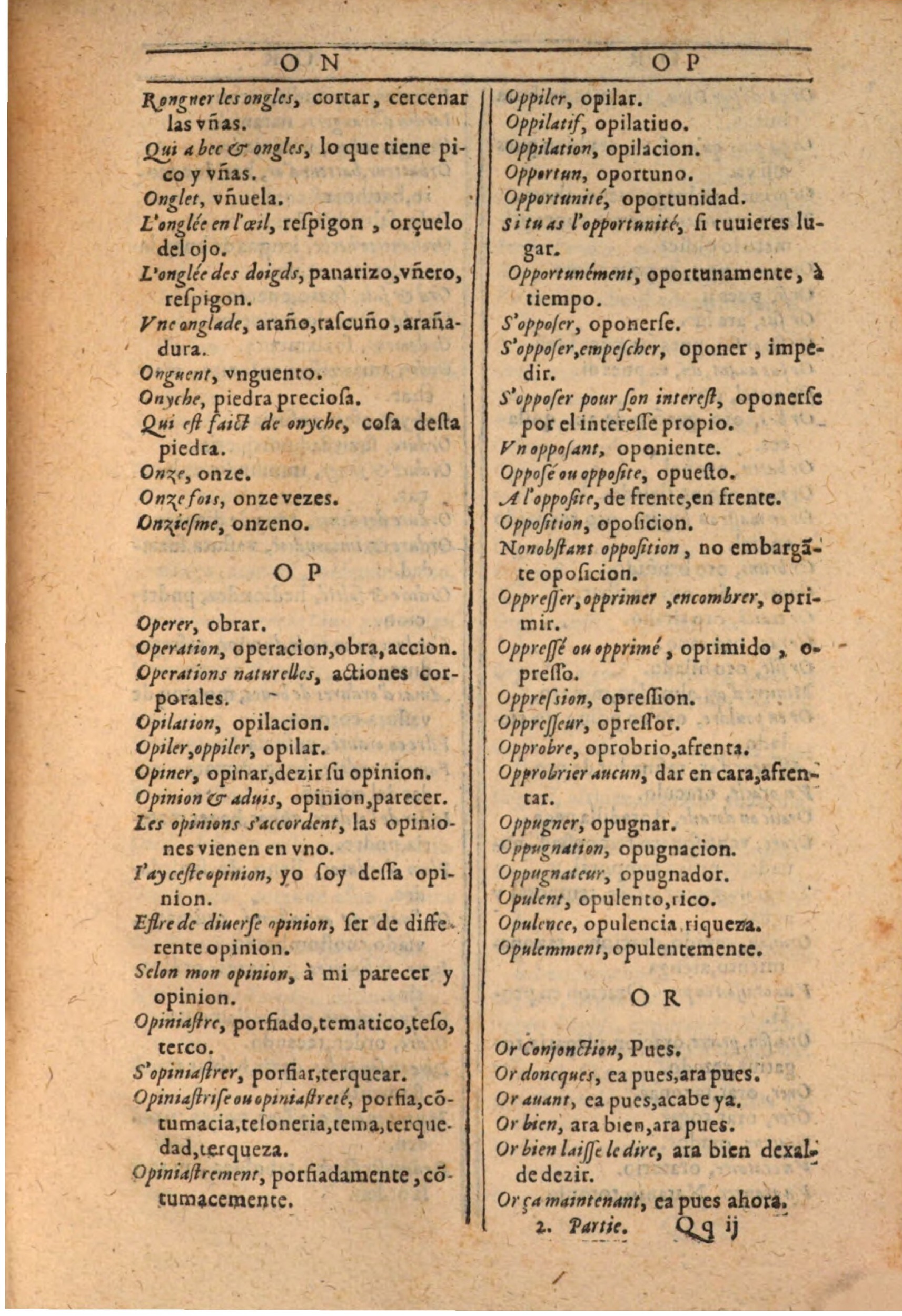 1607 - Marc Orry - Trésor des deux langues espagnole et française (Seconde partie) - BSB Munich