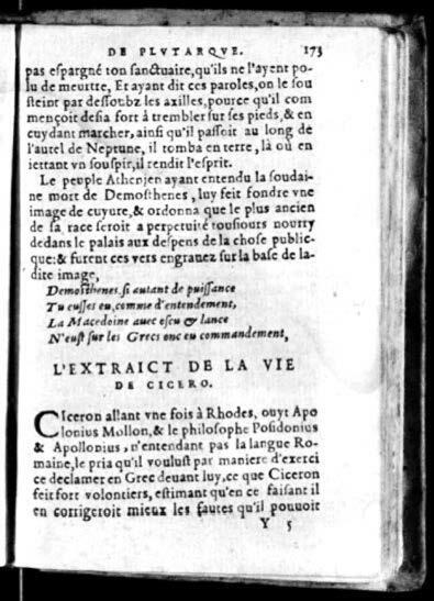 1574 - Benoît Rigaud - Trésor des vies de Plutarque - Avignon