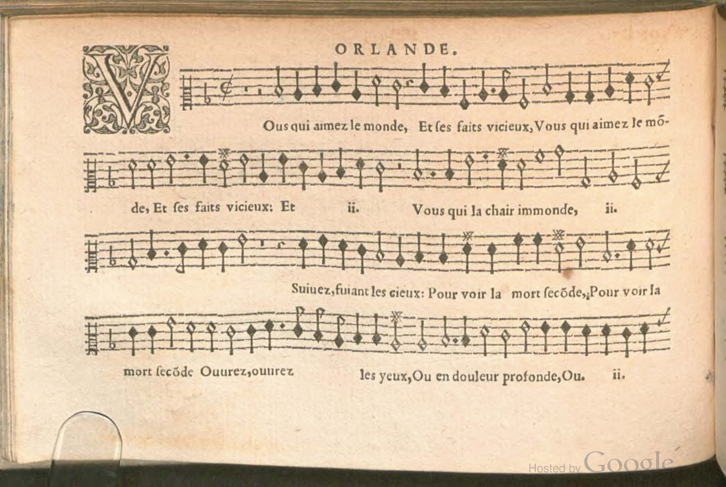1576 - [Pierre de Saint-André] - Trésor de musique d’Orlande de Lassus Contratenor - BSB Munich