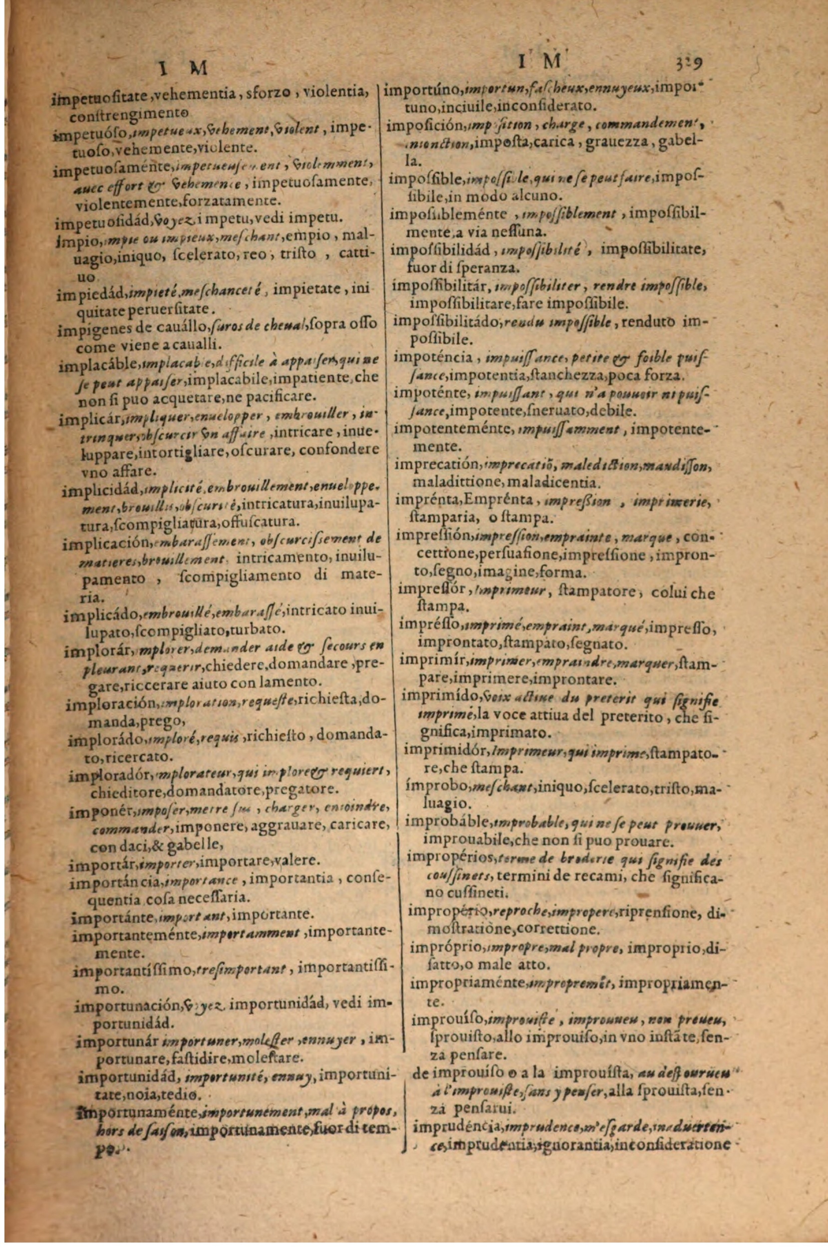 1606 - Samuel Crespin - Thresor des trois langues, francoise, italiene et espagnolle - BSB Munich