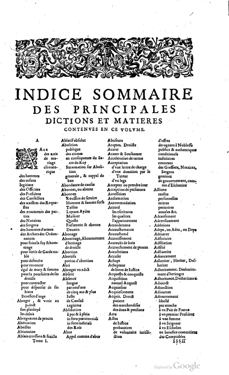 1629 - Veuve Nicolas Buon - Trésor du droit français (21754 T. 1) - BM Lyon 1629 - Veuve Nicolas Buon - Trésor du droit français (21754 T. 1) - BM Lyon