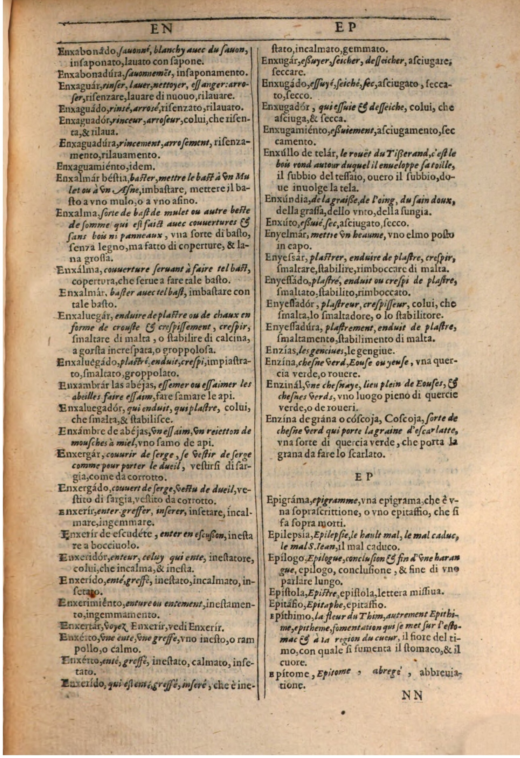 1609 - Philippe Albert et Alexandre Pernet - Trésor des trois langues française, italienne et espagnole (Première partie) - BSB Munich