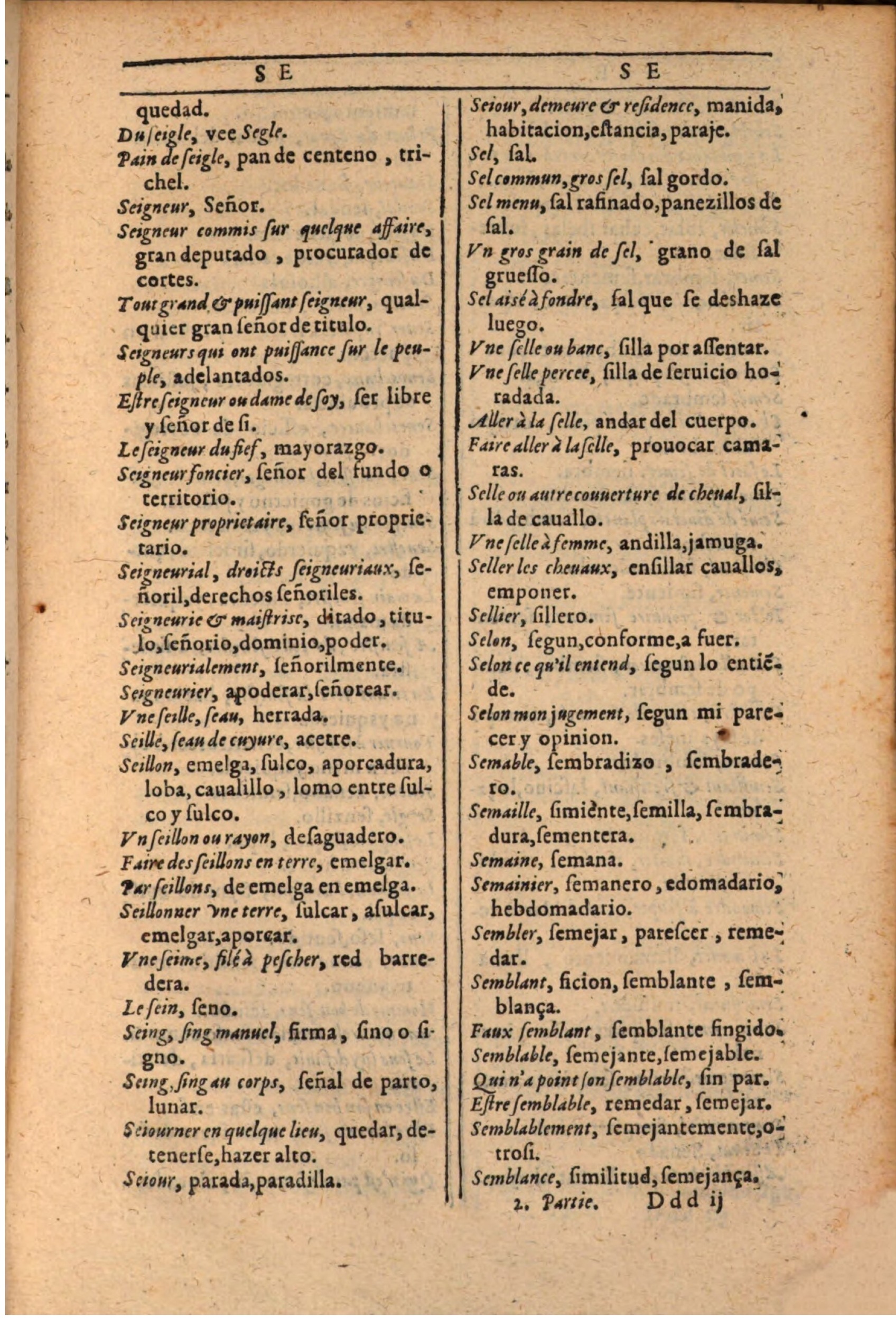 1607 - Marc Orry - Trésor des deux langues espagnole et française (Seconde partie) - BSB Munich