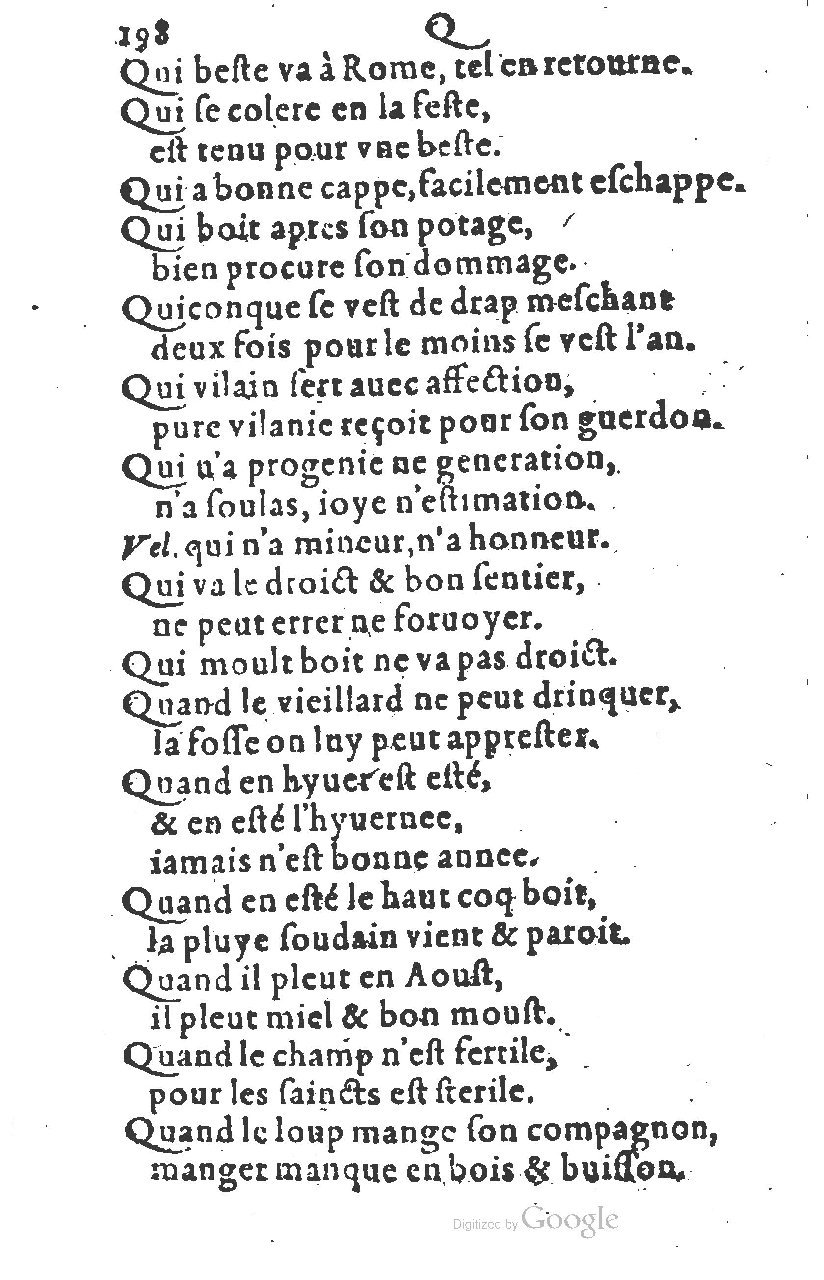 1581 - Nicolas Bonfons - Trésor des sentences dorées - Princeton 1581 - Nicolas Bonfons - Trésor des sentences dorées - Princeton