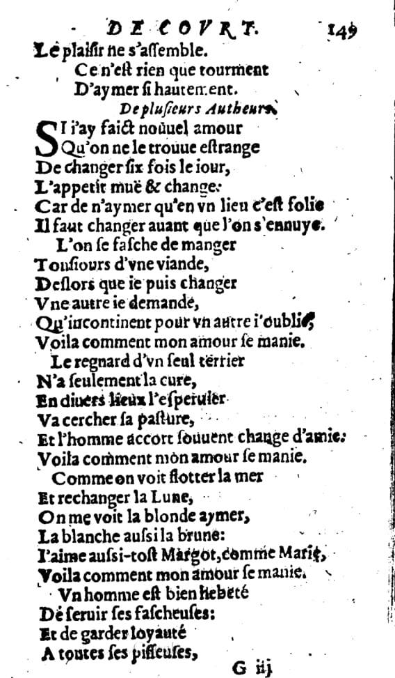 1606 - Théodore Reinsart - Trésor des chansons amoureuses recueillies des plus excellents airs de cour - Livre I - NK ČR Prague 1606 - Théodore Reinsart - Trésor des chansons amoureuses recueillies des plus excellents airs de cour - Livre I - NK ČR Prague
