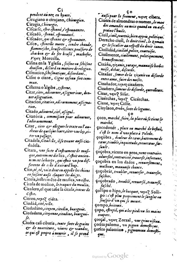 1621 - Adrian Tiffaine - Trésor des deux langues espagnole et française - BM Lyon