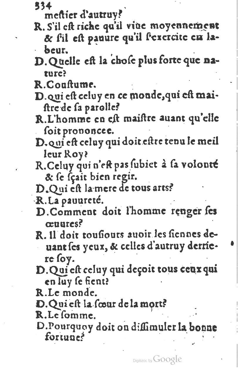 1581 - Nicolas Bonfons  - Trésor des sentences dorées - Princeton