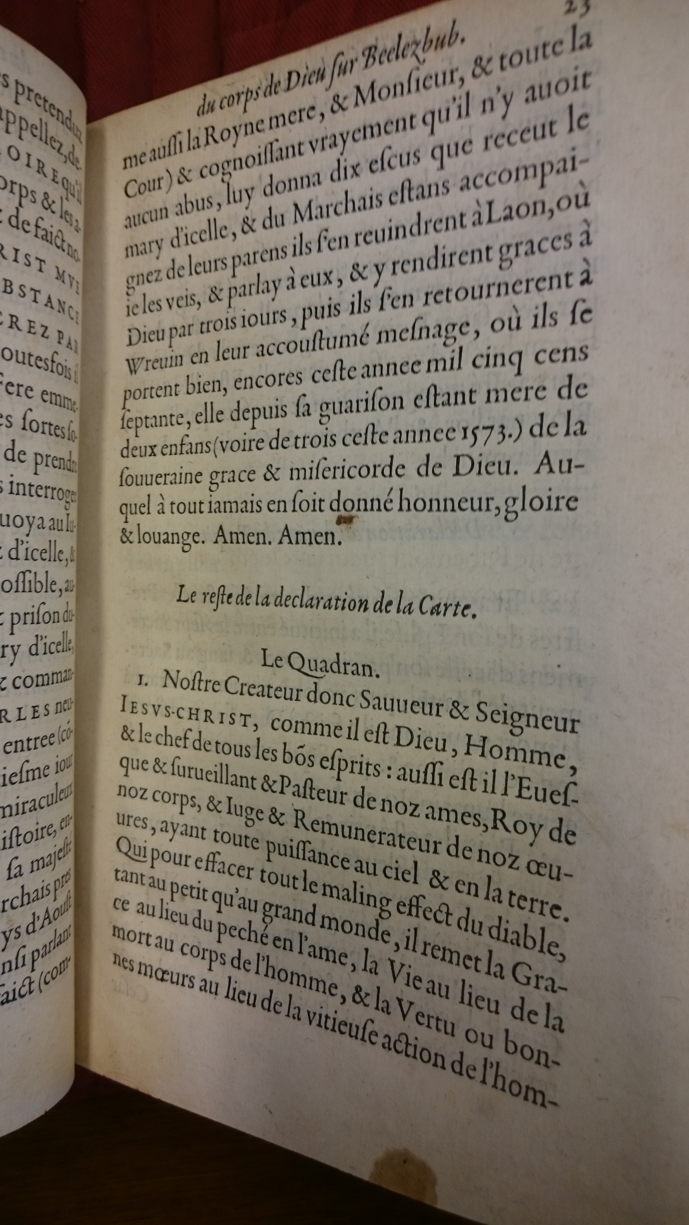 1578 - Nicolas Chesneau - Trésor et entière histoire de la triomphante victoire du corps de Dieu sur l’esprit malin - BM Lyon