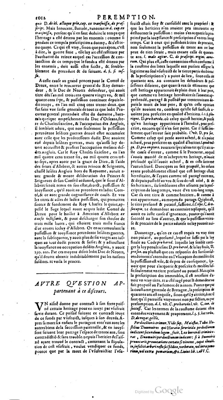 1629 - Veuve Nicolas Buon - Trésor du droit français (29620 T. 2) - BM Lyon