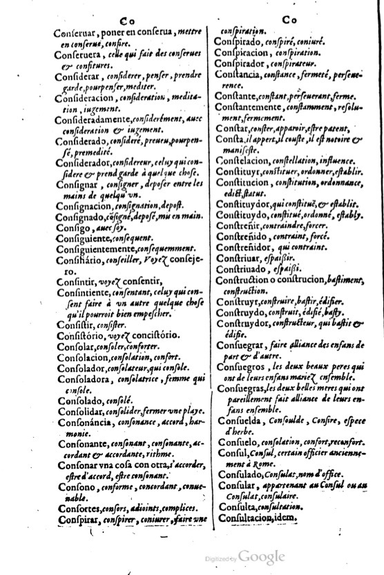 1621 - Adrian Tiffaine - Trésor des deux langues espagnole et française - BM Lyon