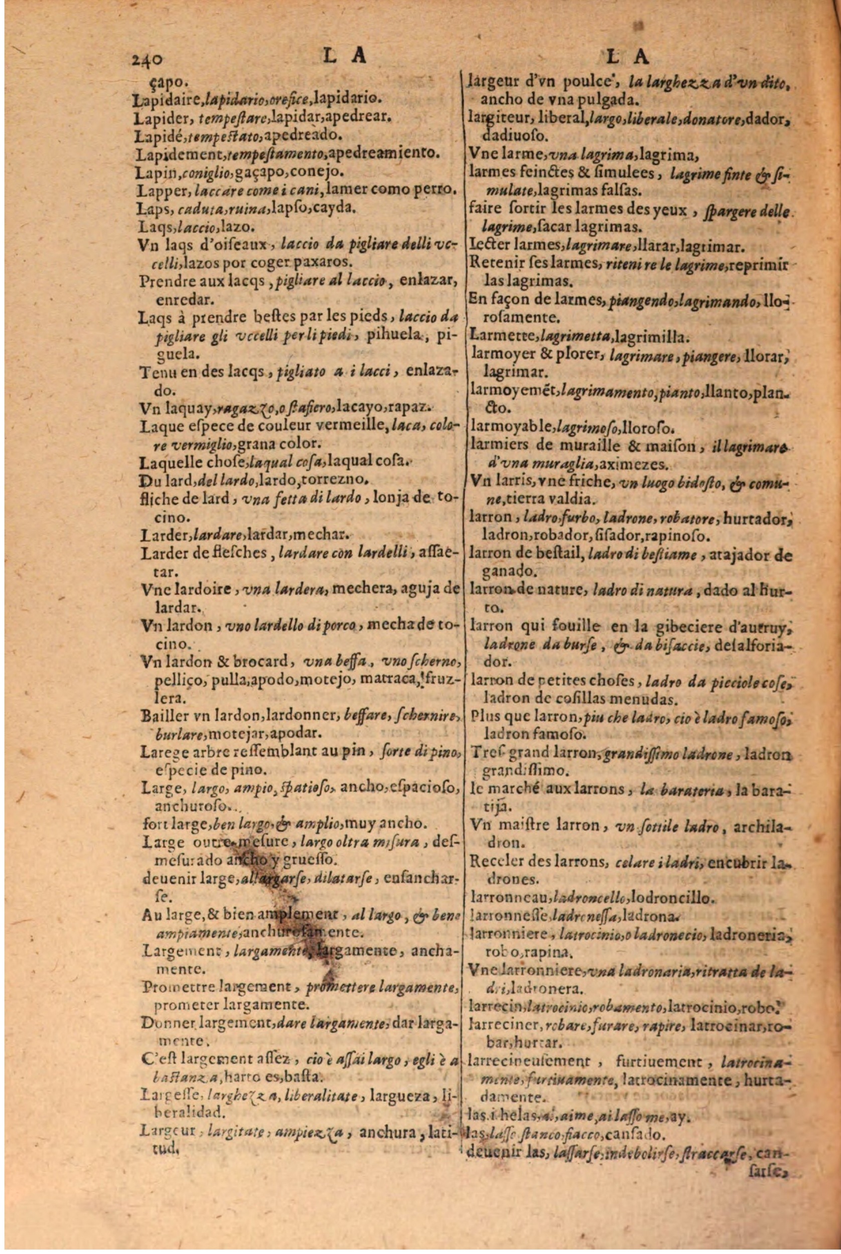1616 - Pierre de la Rovière - Trésor des trois langues (Seconde partie) - BSB Munich