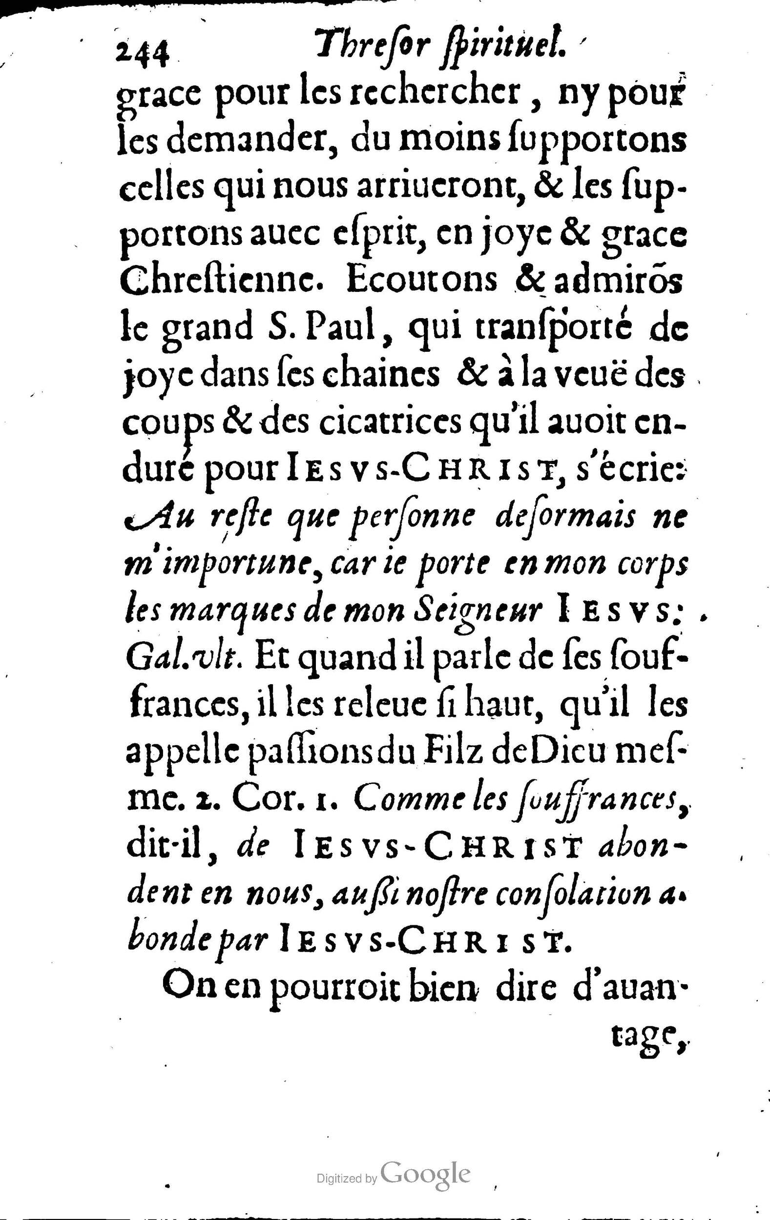 1633 - François Waudré - Trésor spirituel contenant les excellences du christianisme - BM Lyon
