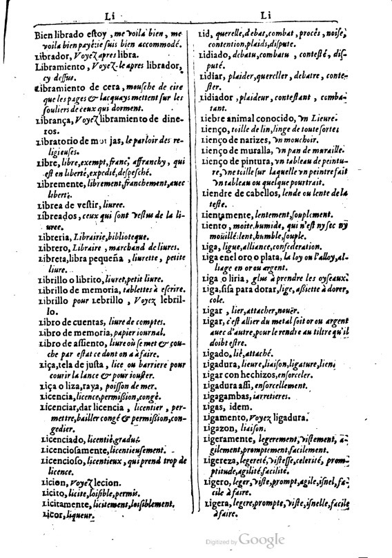 1616 - Veuve Marc Orry - Trésor des deux langues espagnole et française (Première et Seconde parties) - BM Lyon
