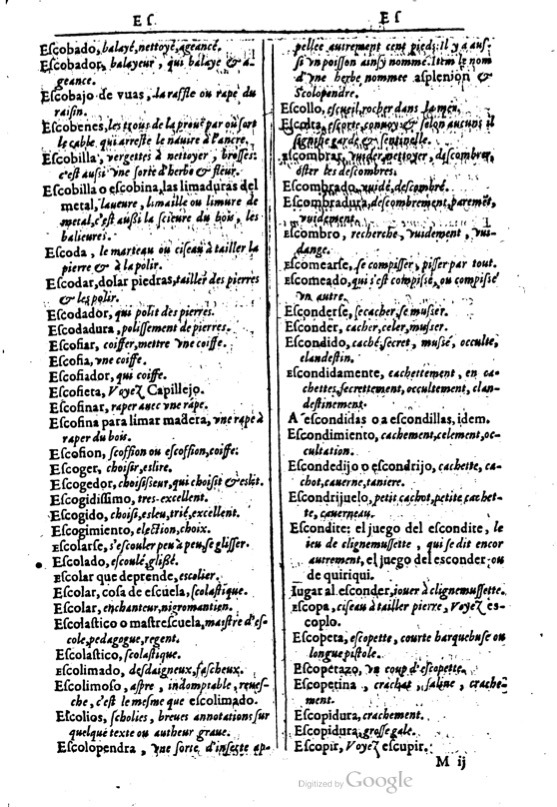1616 - Veuve Marc Orry - Trésor des deux langues espagnole et française (Première et Seconde parties) - BM Lyon