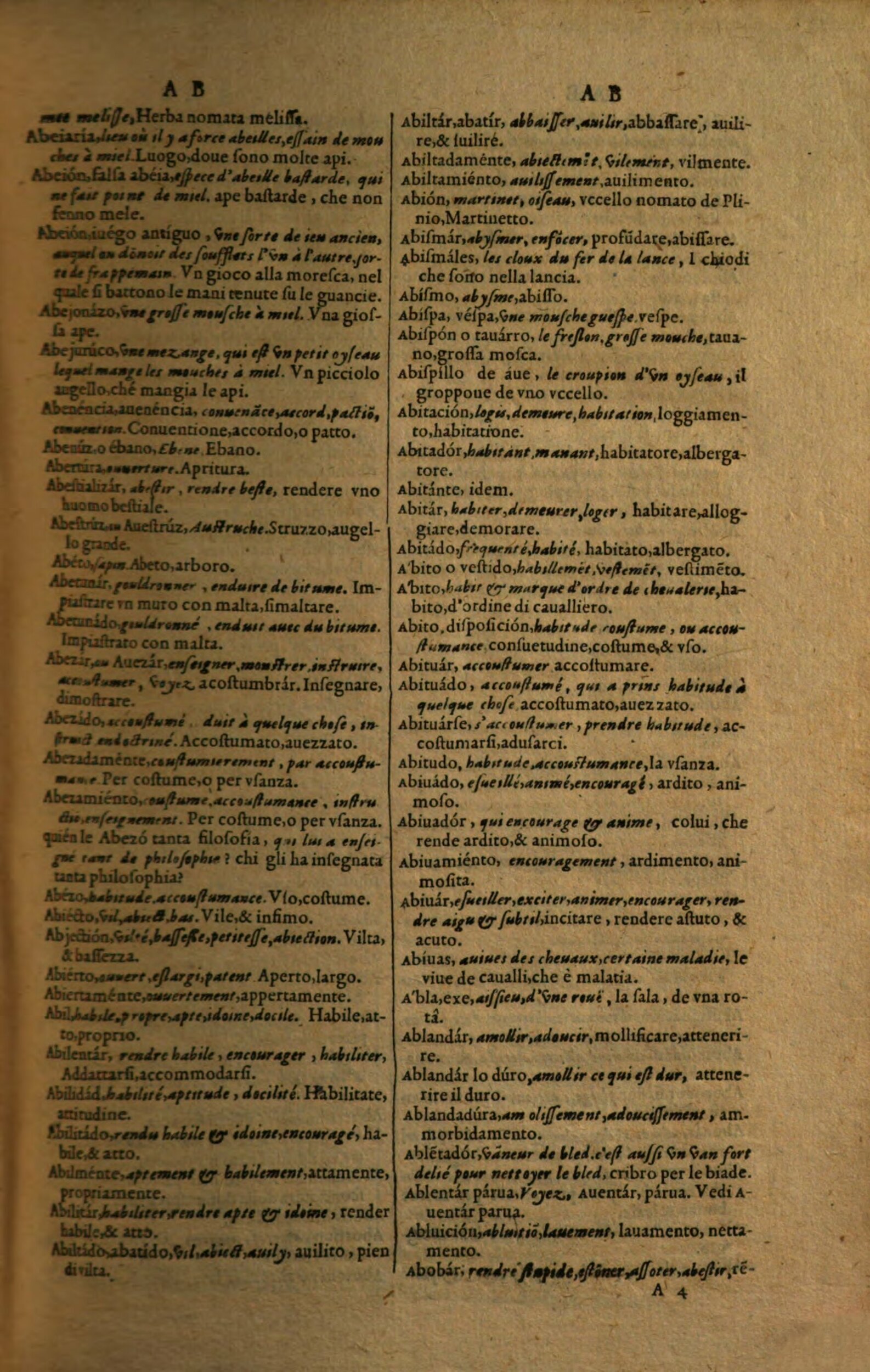 1617 - Samuel Crespin - Trésor des trois langues espagnole, française et italienne (Première partie) - Regensburg