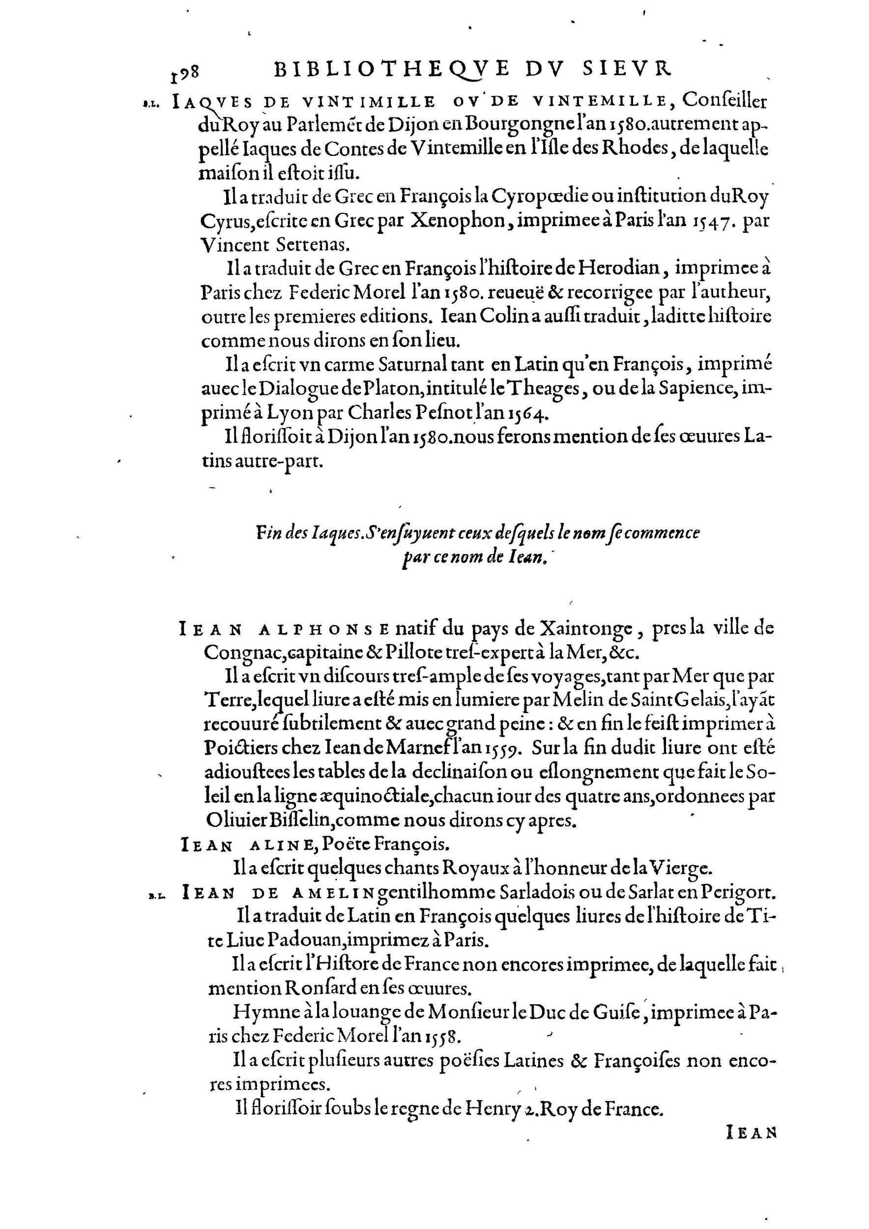 1584 - Abel L&#039;Angelier - Bibliothèques françaises - BnF