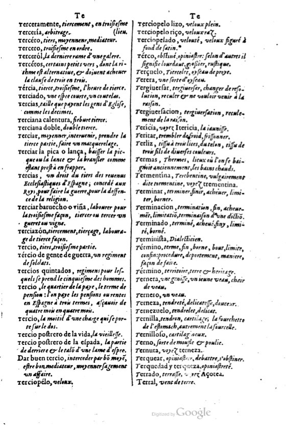 1621 - Adrian Tiffaine - Trésor des deux langues espagnole et française - BM Lyon