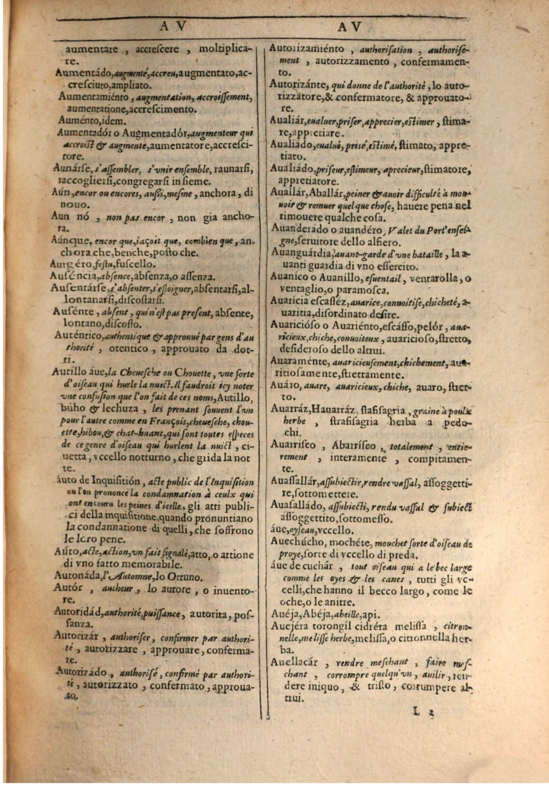1609 - Philippe Albert et Alexandre Pernet - Trésor des trois langues française, italienne et espagnole (Première partie) - BSB Munich