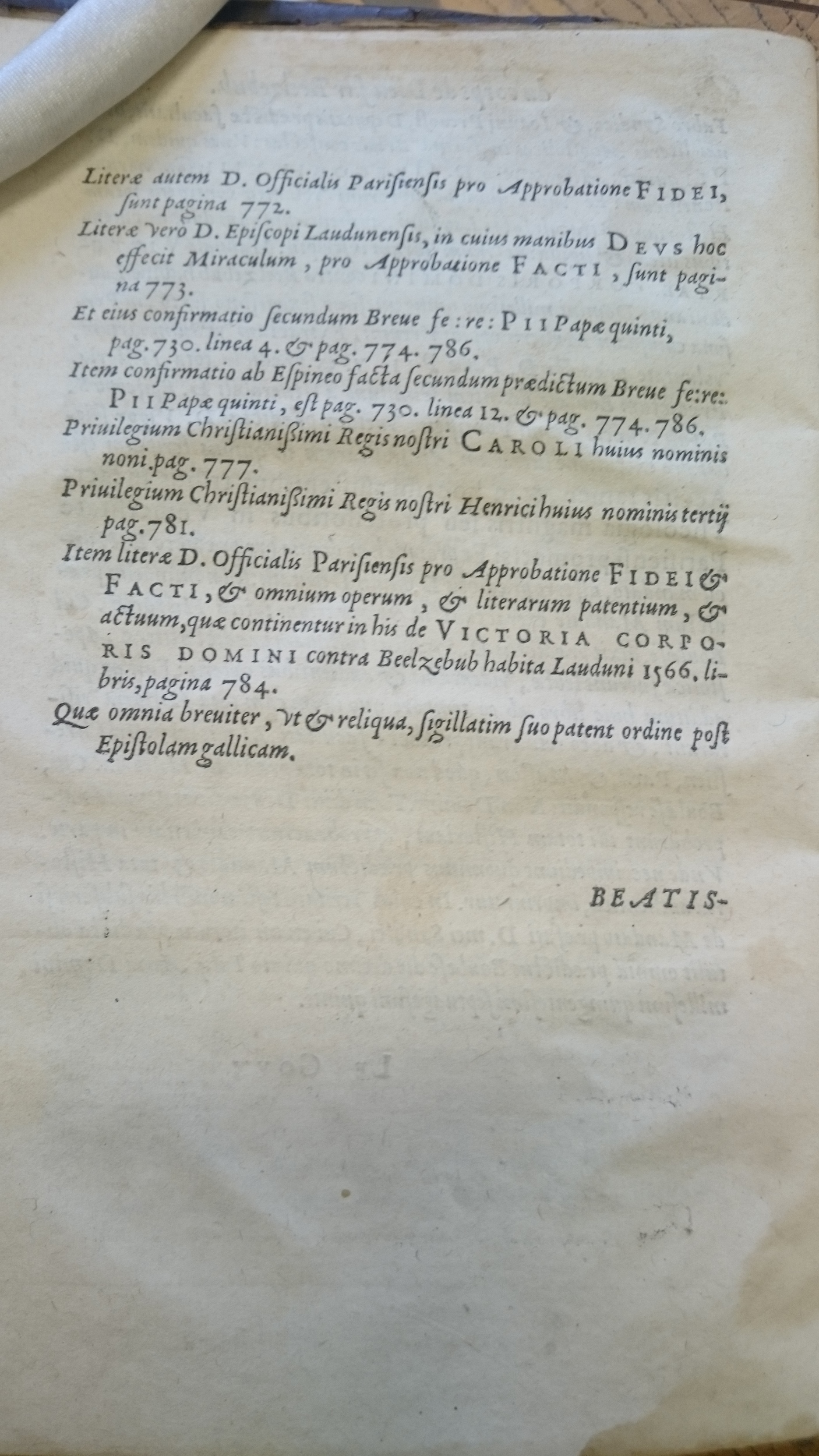 1578 - Nicolas Chesneau - Trésor et entière histoire de la triomphante victoire du corps de Dieu sur l’esprit malin - Douai Quincy