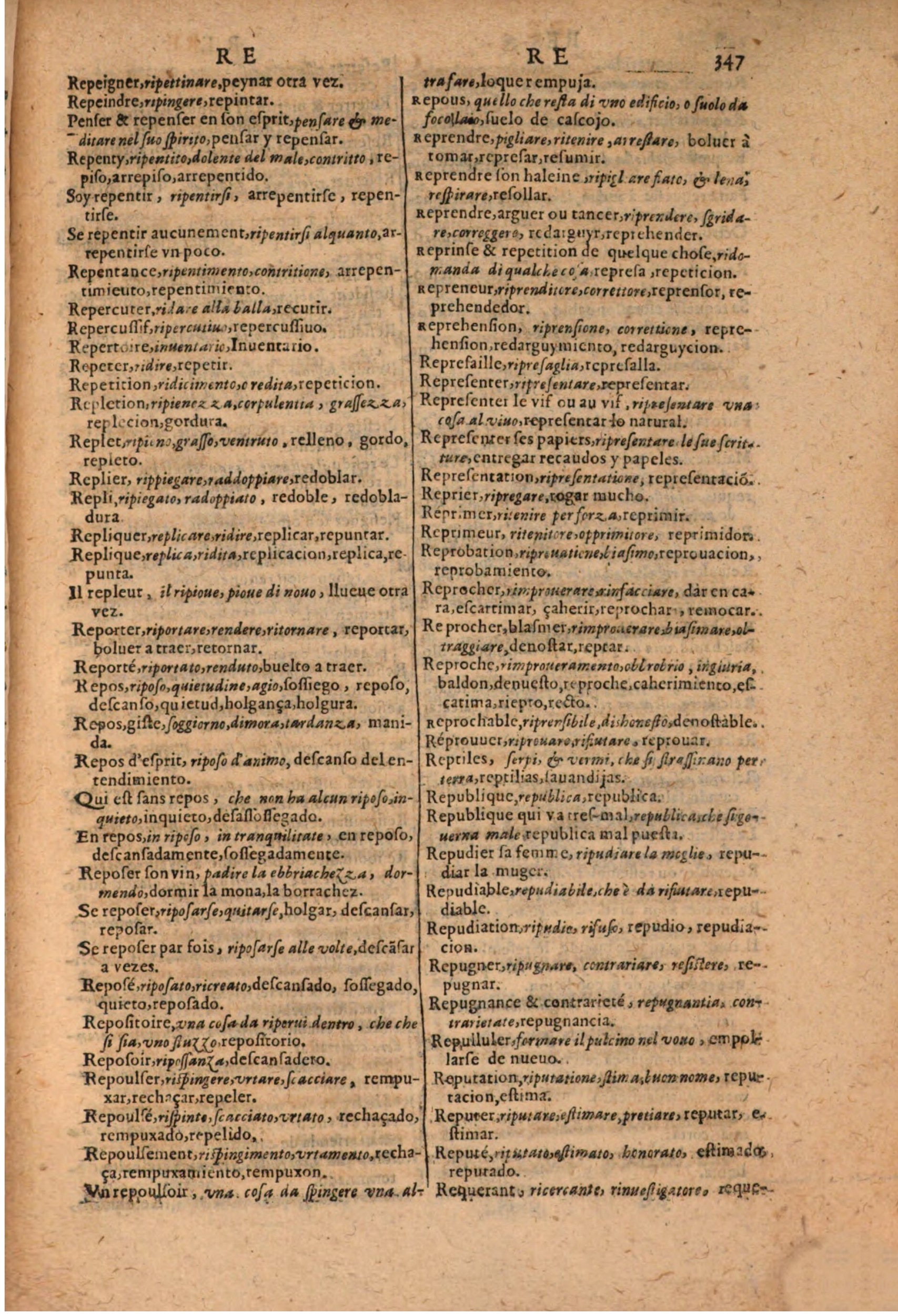 1616 - Pierre de la Rovière - Trésor des trois langues (Seconde partie) - BSB Munich