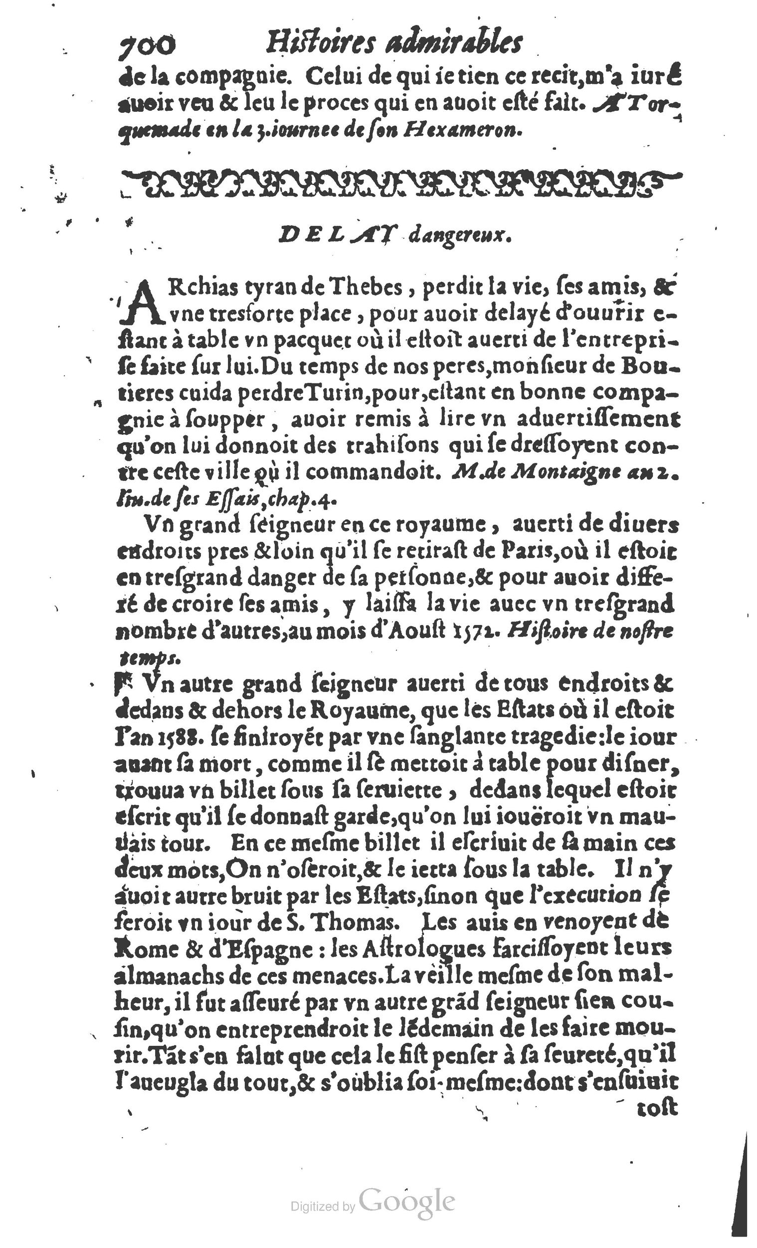 1610 - Paul Marceau - Trésor d’histoires admirables et mémorables - Princeton 1610 - Paul Marceau - Trésor d’histoires admirables et mémorables - Princeton