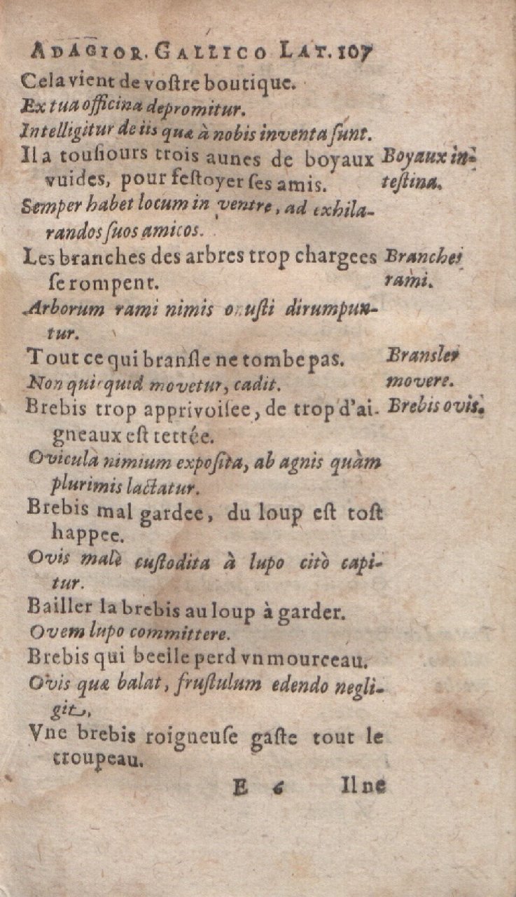 1612 - Dominicus Custos - Trésor des proverbes français  - Bibliopol-Olomuc