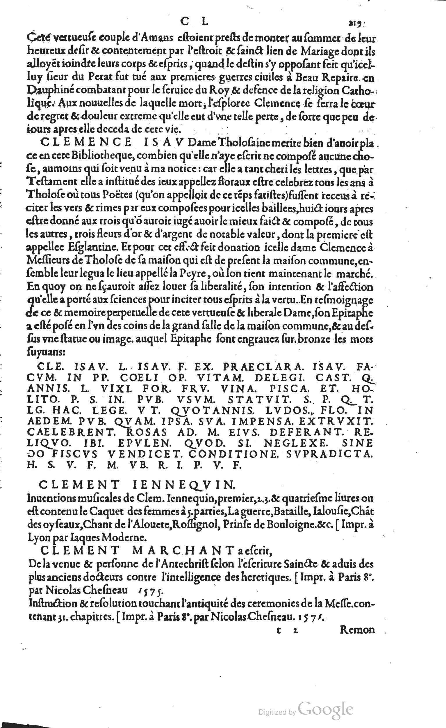 1585 - Barthélemy Honorat - Bibliothèques françaises - BSB Munich