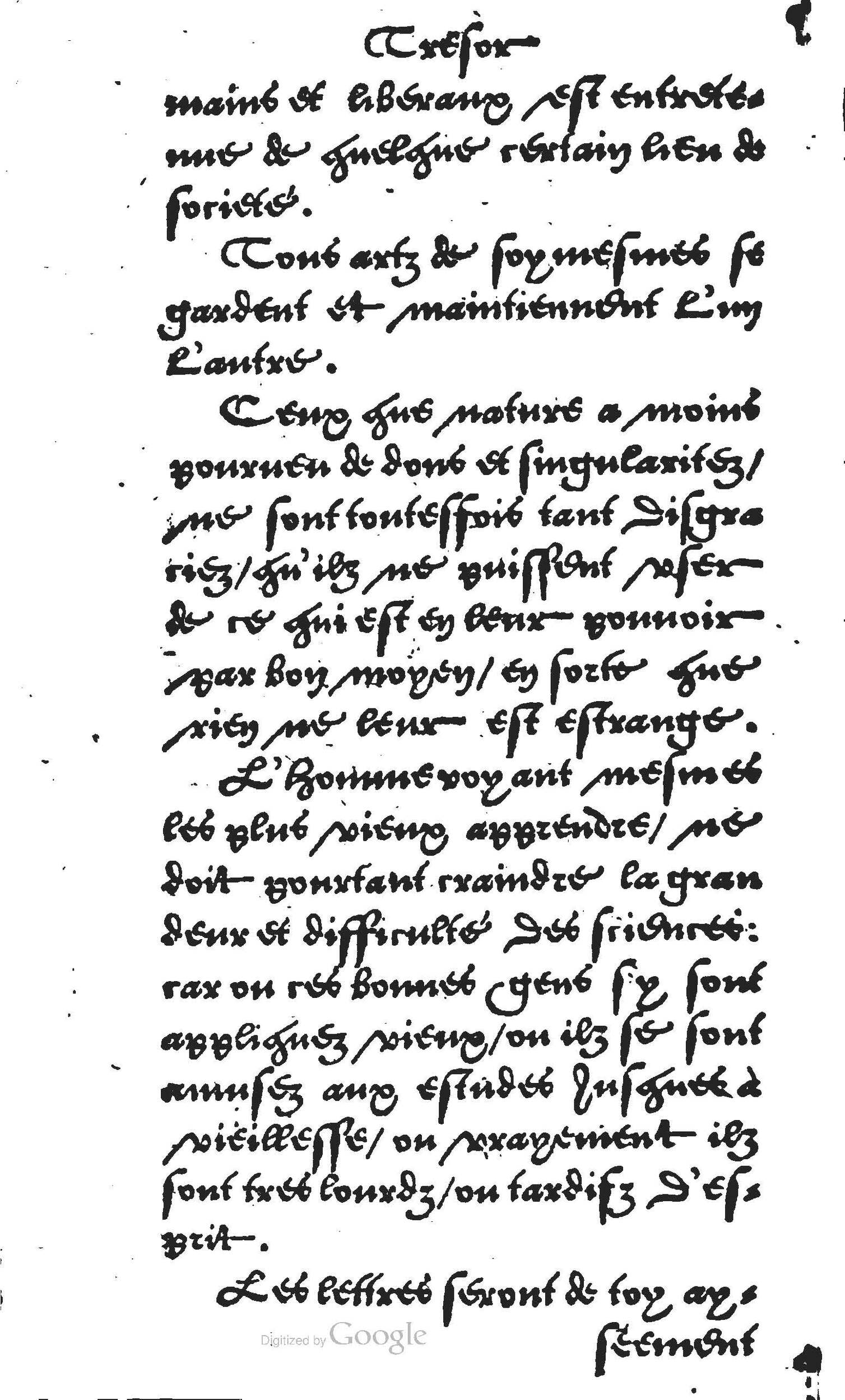 1560 - Jean Bellère - Trésor de vertu - Det Kongelige Bibliotek