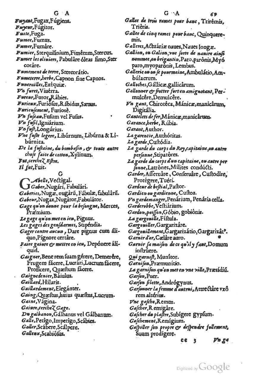 1558 - Guillaume Rouillé - Trésor des mots et traits français - BSB Munich