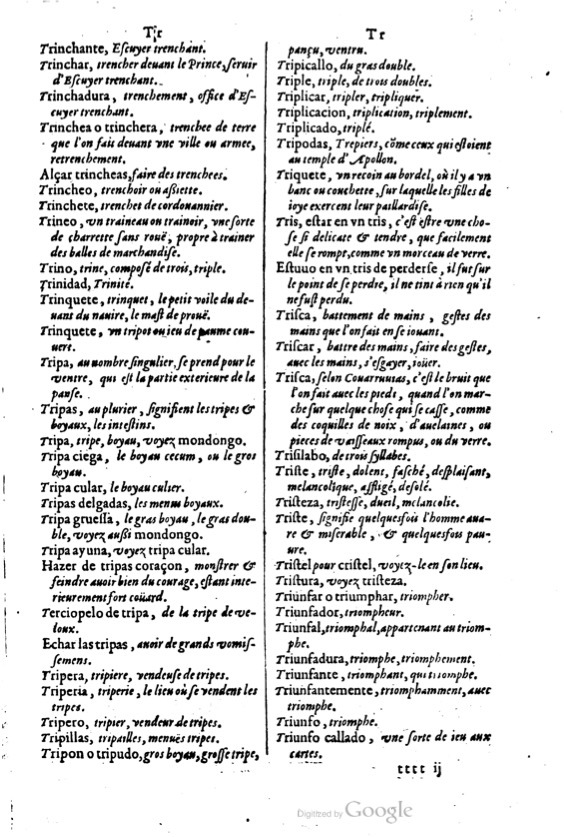 1621 - Adrian Tiffaine - Trésor des deux langues espagnole et française - BM Lyon