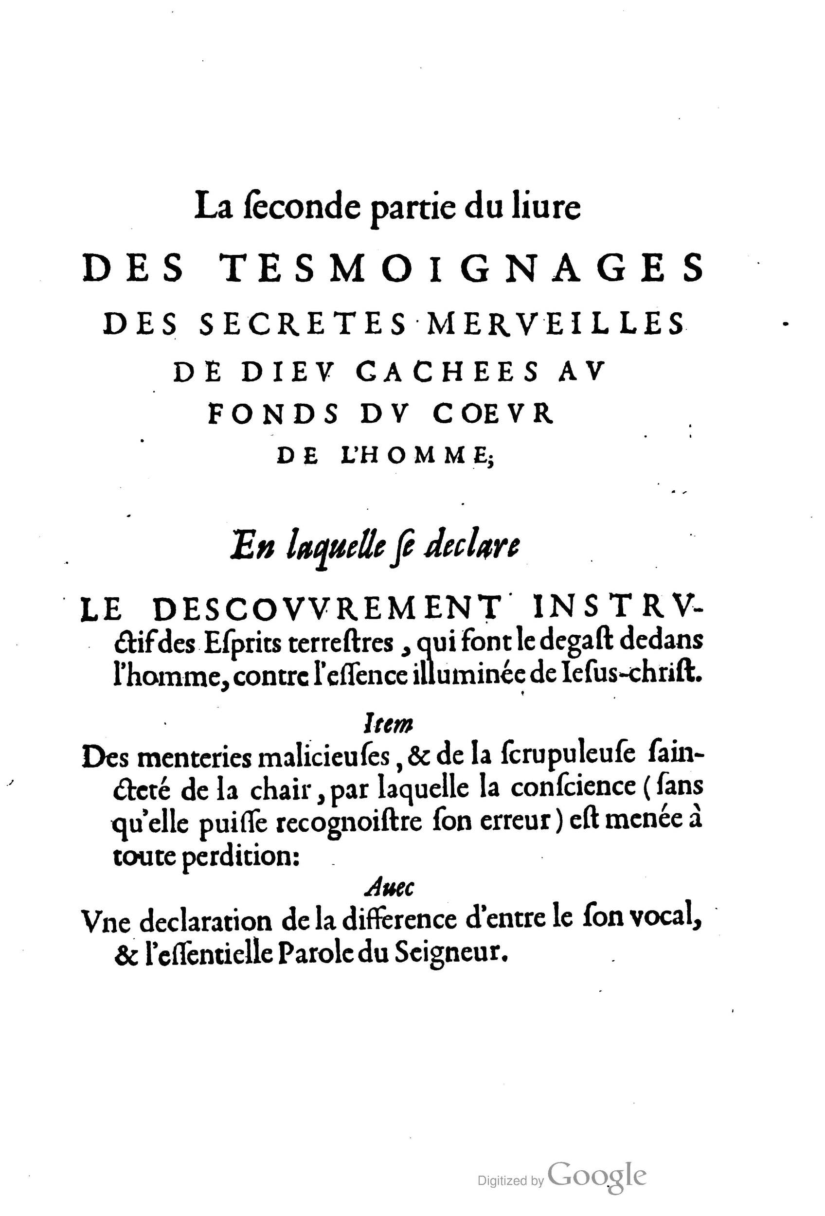 1581c. - Christophe Plantin - Le Livre des témoignages du Trésor caché au champ - Amsterdam 1581c. - Christophe Plantin - Le Livre des témoignages du Trésor caché au champ - Amsterdam