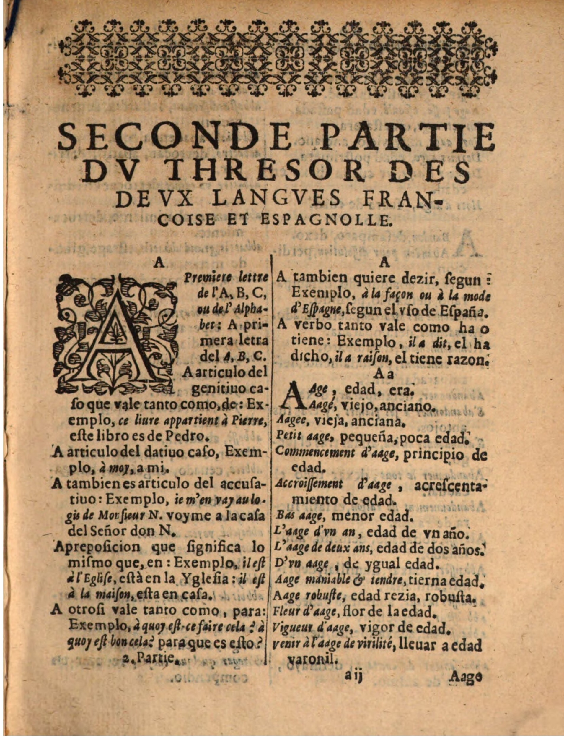 1624 - Hubert Antoine - Trésor des deux langues espagnole et française (Seconde partie) - BSB Munich