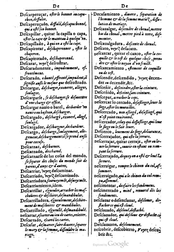 1616 - Veuve Marc Orry - Trésor des deux langues espagnole et française (Première et Seconde parties) - BM Lyon
