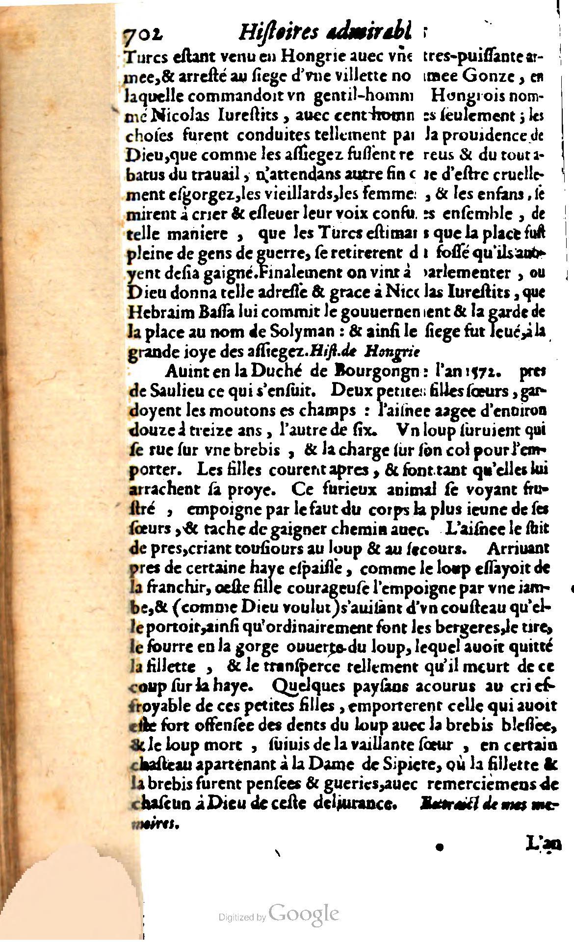 1620 - Samuel Crespin - Trésor d’histoires admirables et mémorables - BCU Lausanne