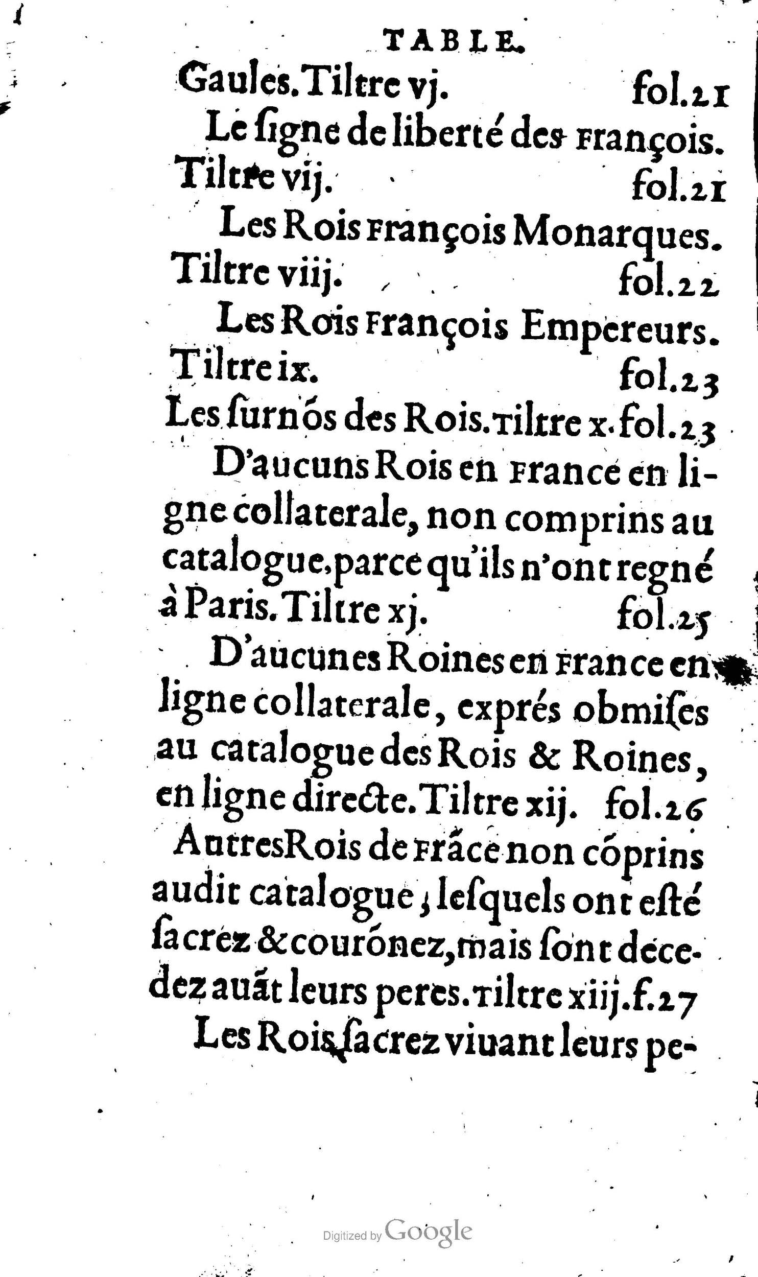 1604 - Galiot Corrozet - Trésor des histoires de France - BNC Florence