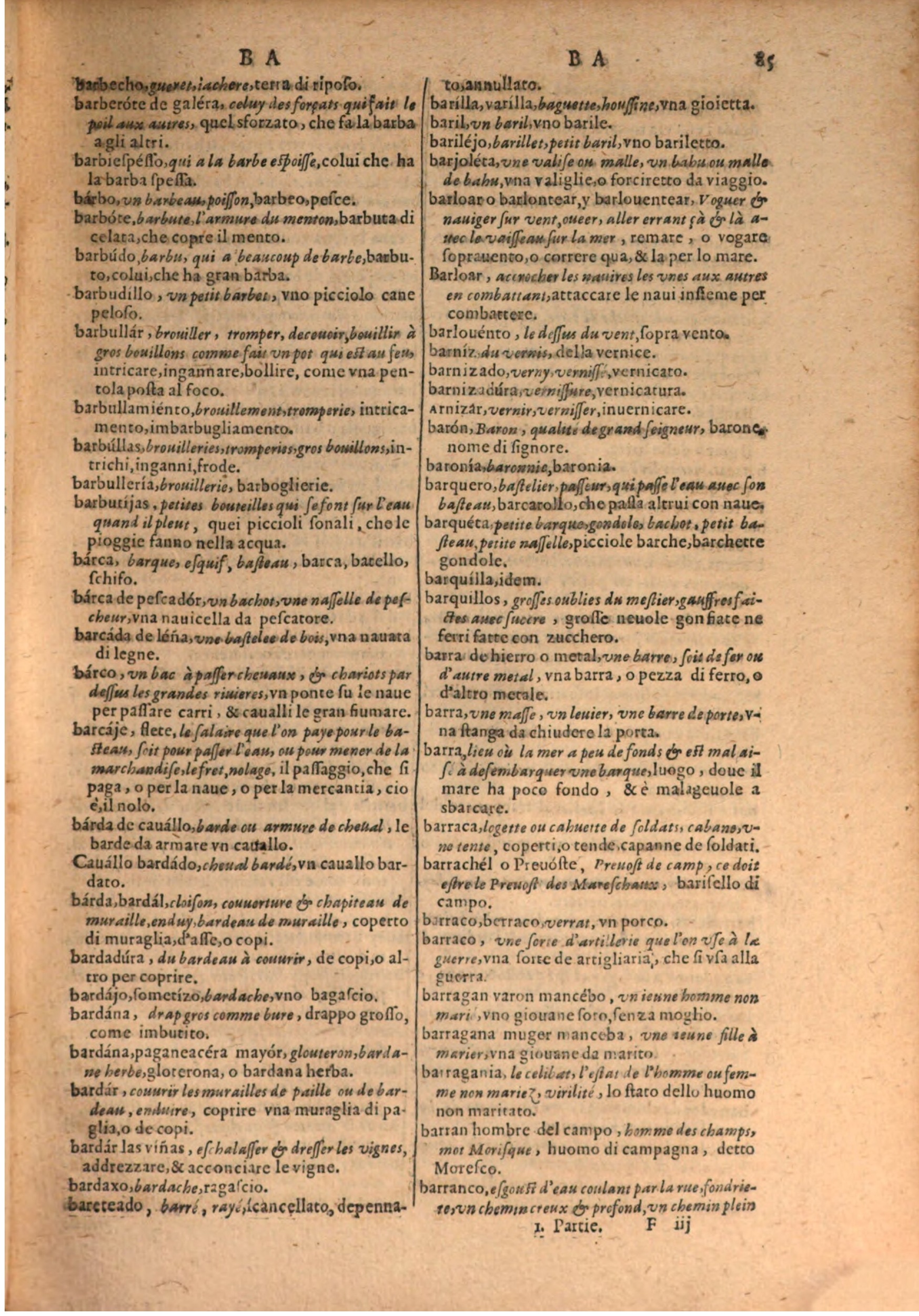 1606 - Samuel Crespin - Thresor des trois langues, francoise, italiene et espagnolle - BSB Munich