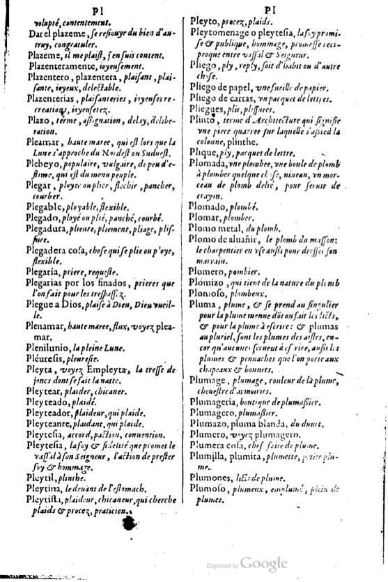1621 - Adrian Tiffaine - Trésor des deux langues espagnole et française - BM Lyon