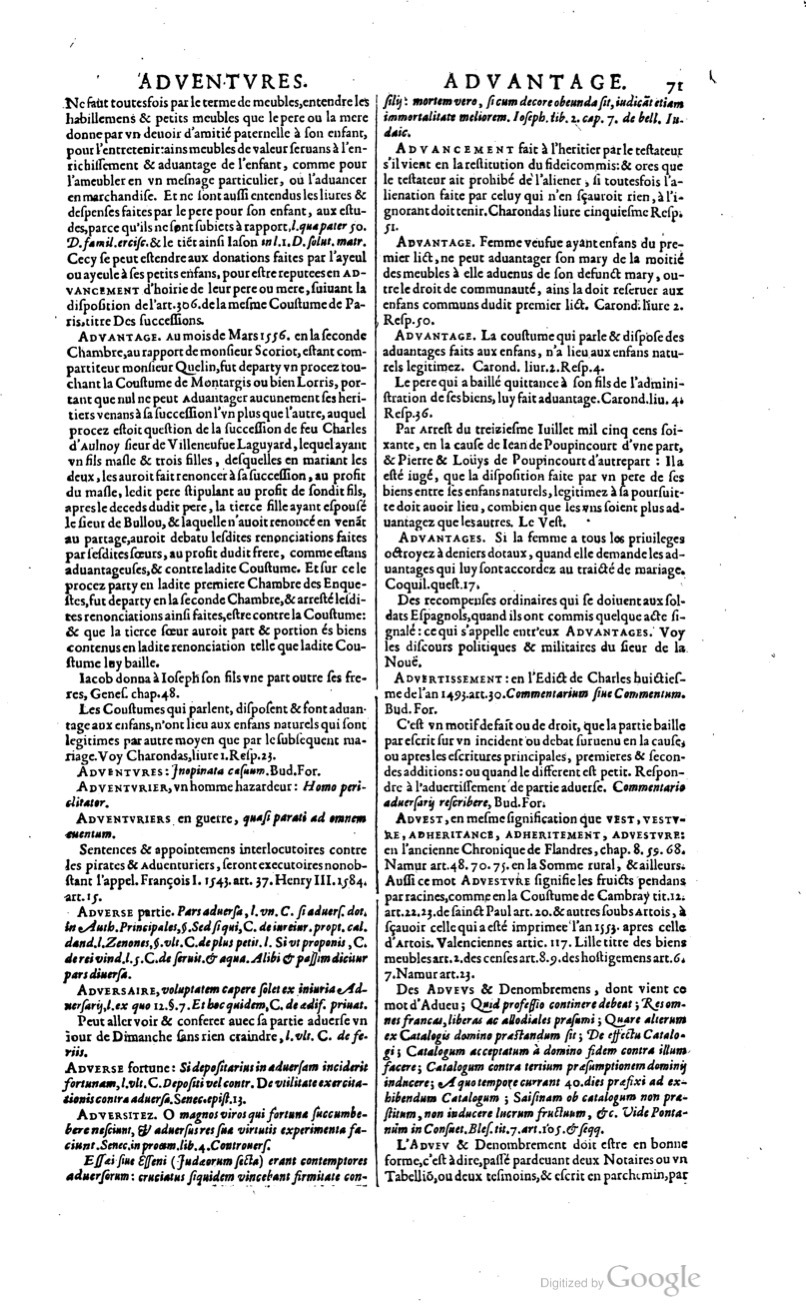 1629 - Veuve Nicolas Buon - Trésor du droit français (21754 T. 1) - BM Lyon