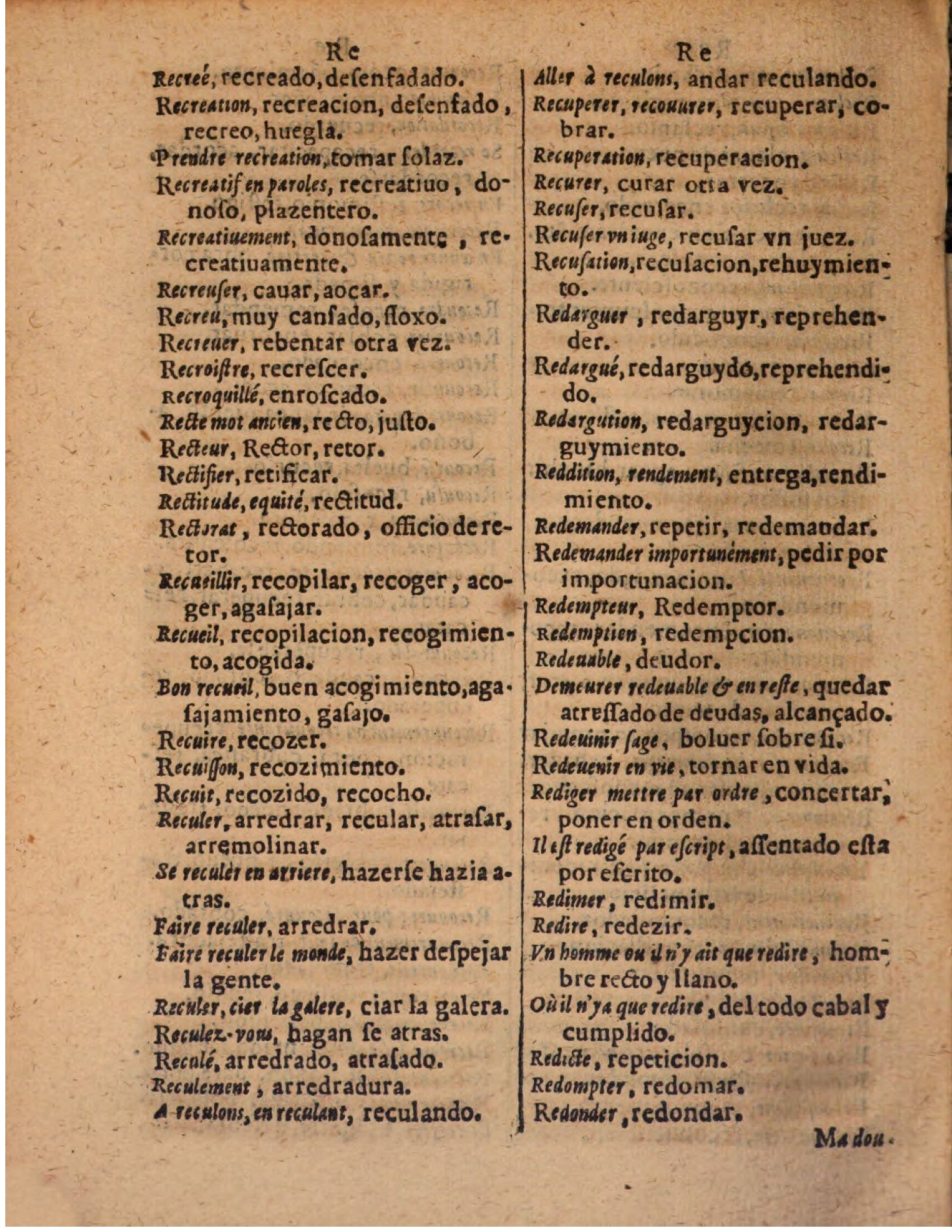1624 - Hubert Antoine - Trésor des deux langues espagnole et française (Seconde partie) - BSB Munich