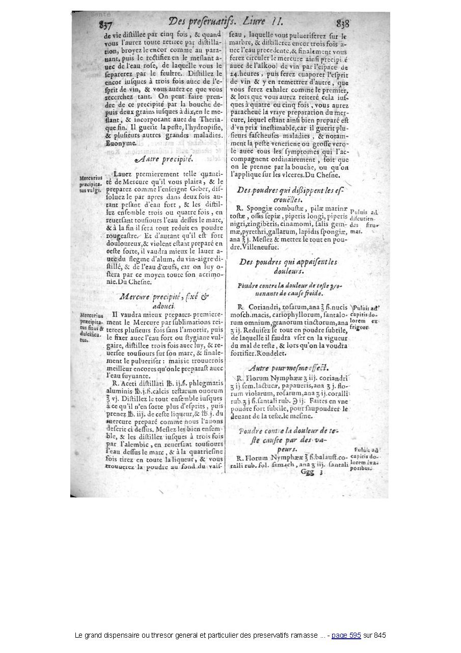 1609 - Étienne Gamonet - Grand dispensaire ou Trésor général et particulier des préservatifs - BIU Santé