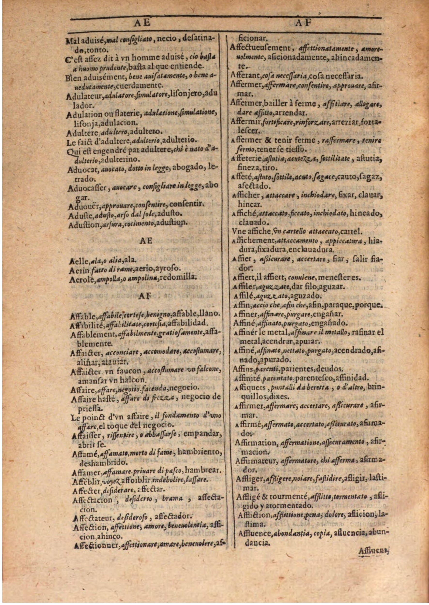 1609 - Philippe Albert et Alexandre Pernet - Trésor des trois langues française, italienne et espagnole (Seconde partie) - BSB Munich 1609 - Philippe Albert et Alexandre Pernet - Trésor des trois langues française, italienne et espagnole (Seconde partie) - BSB Munich