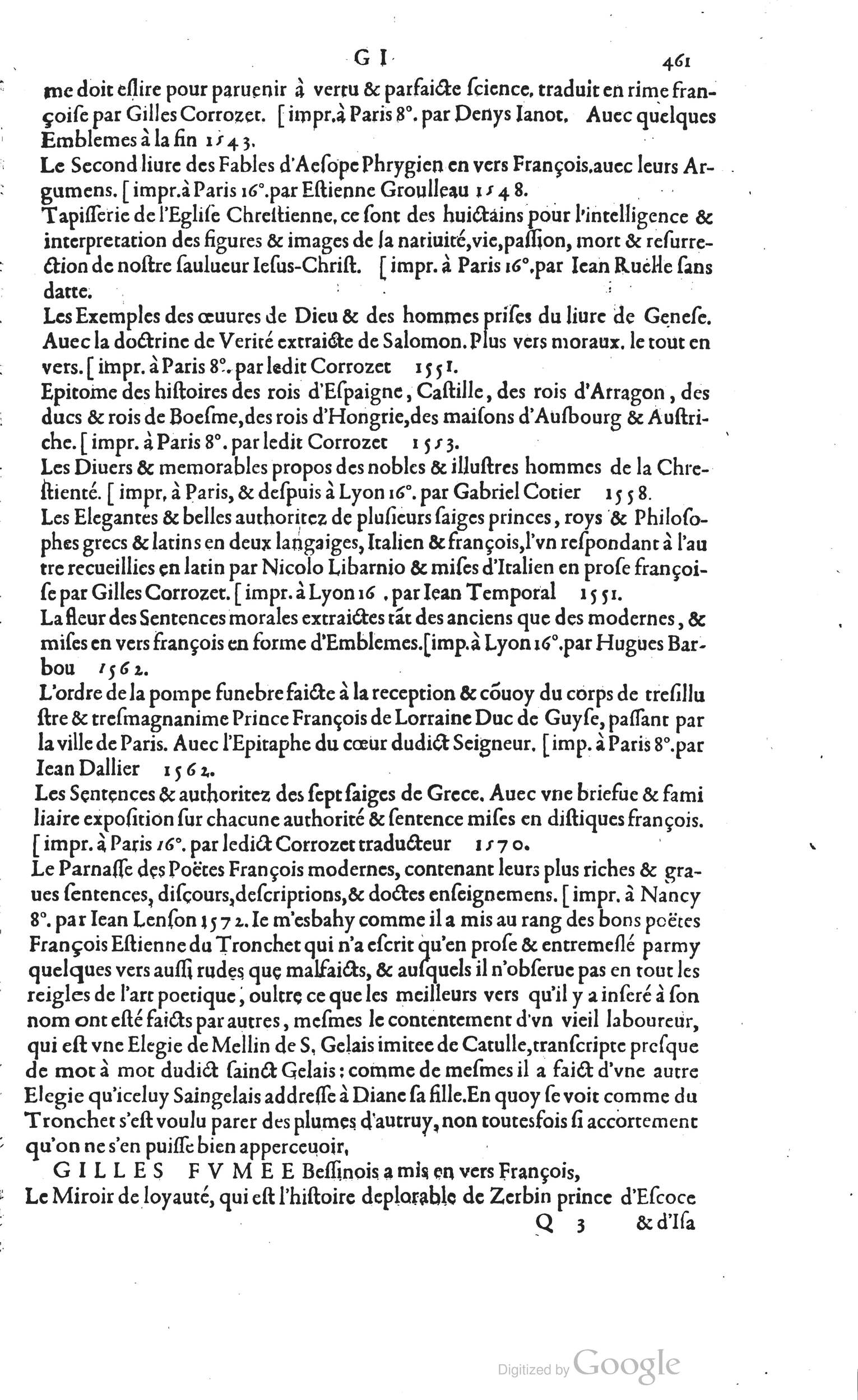 1585 - Barthélemy Honorat - Bibliothèques françaises - BSB Munich