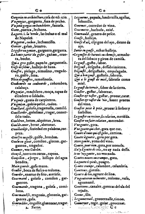 1616 - Veuve Marc Orry - Trésor des deux langues espagnole et française (Première et Seconde parties) - BM Lyon