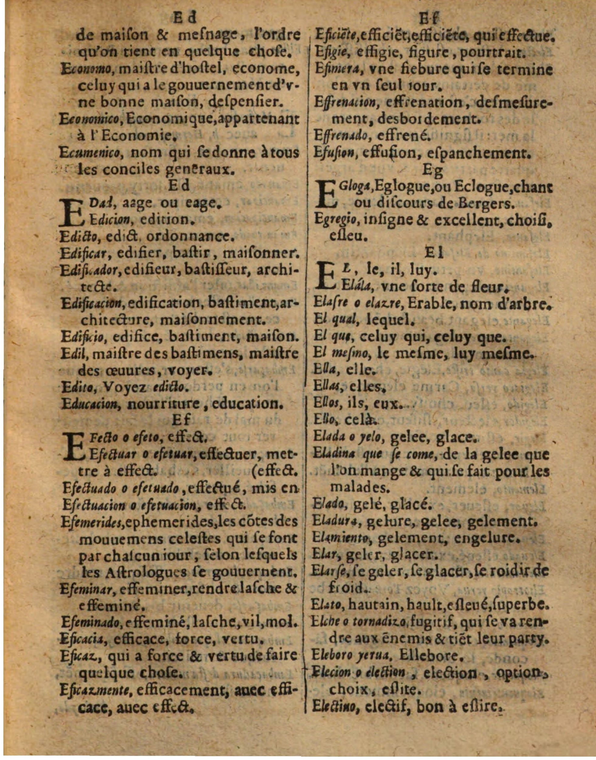 1625 - Hubert Antoine - Trésor des deux langues espagnole et française - Augsbourg