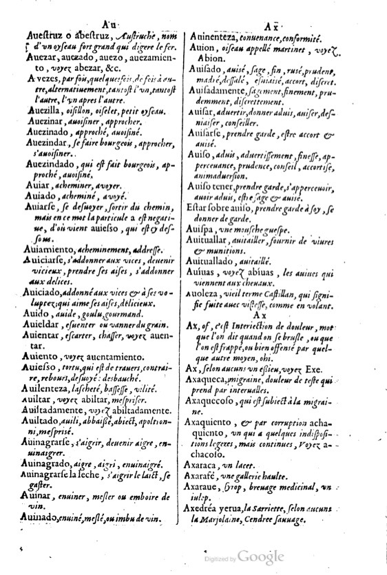 1621 - Adrian Tiffaine - Trésor des deux langues espagnole et française - BM Lyon