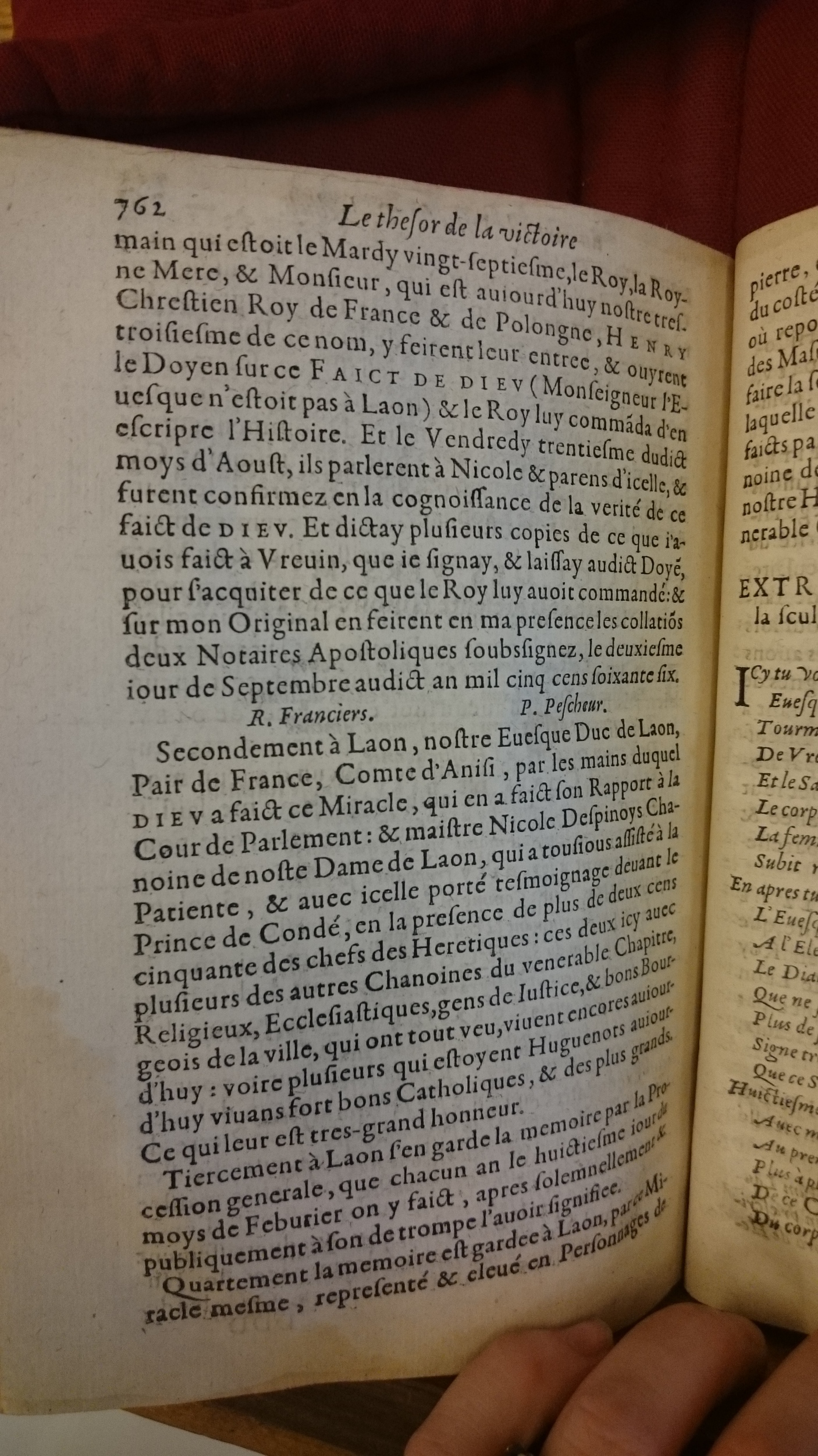 1578 - Nicolas Chesneau - Trésor et entière histoire de la triomphante victoire du corps de Dieu sur l’esprit malin - BM Lyon