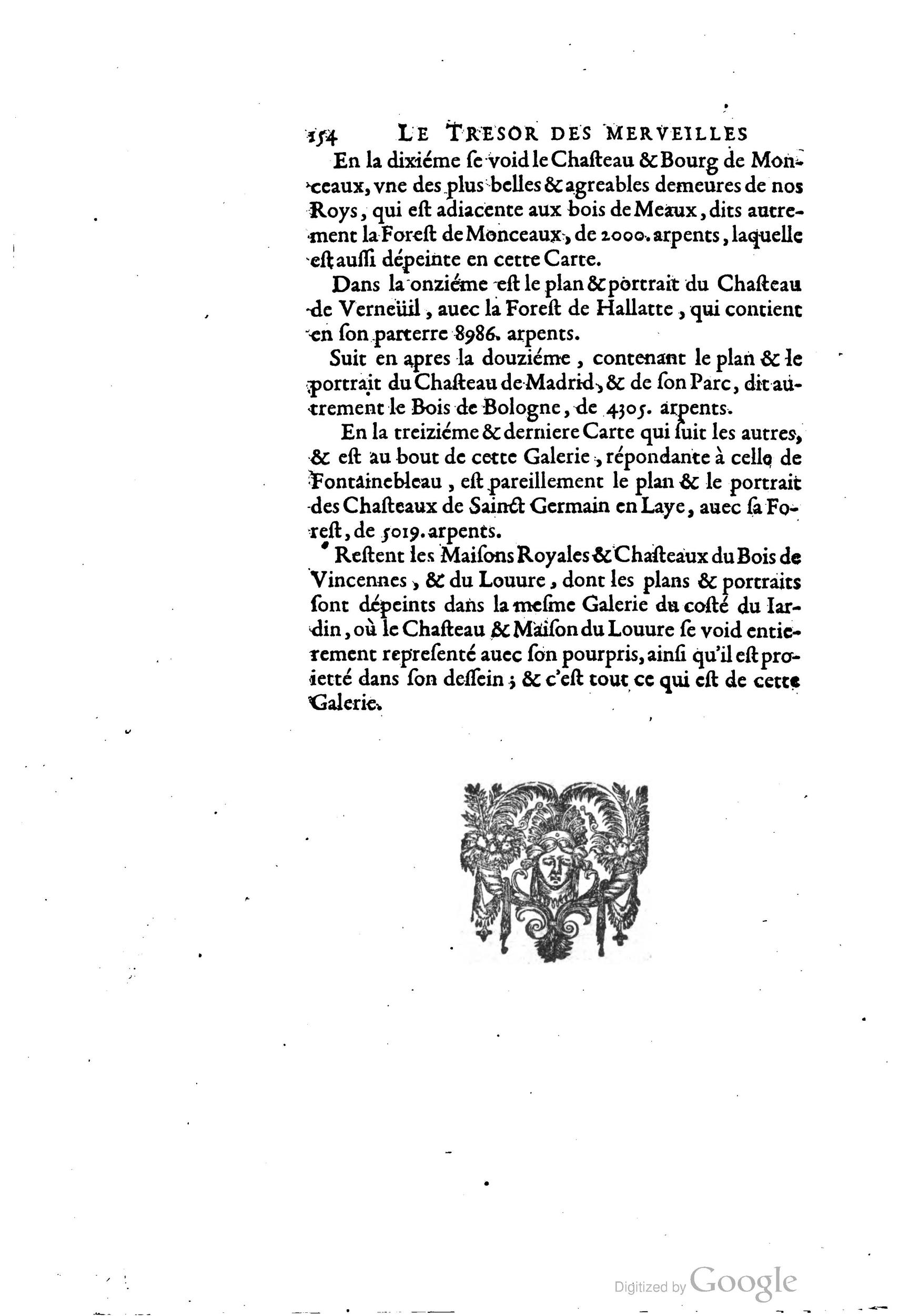 1642 - Sébastien Cramoisy - Trésor des merveilles de la maison royale de Fontainebleau - BM Lyon 1642 - Sébastien Cramoisy - Trésor des merveilles de la maison royale de Fontainebleau - BM Lyon