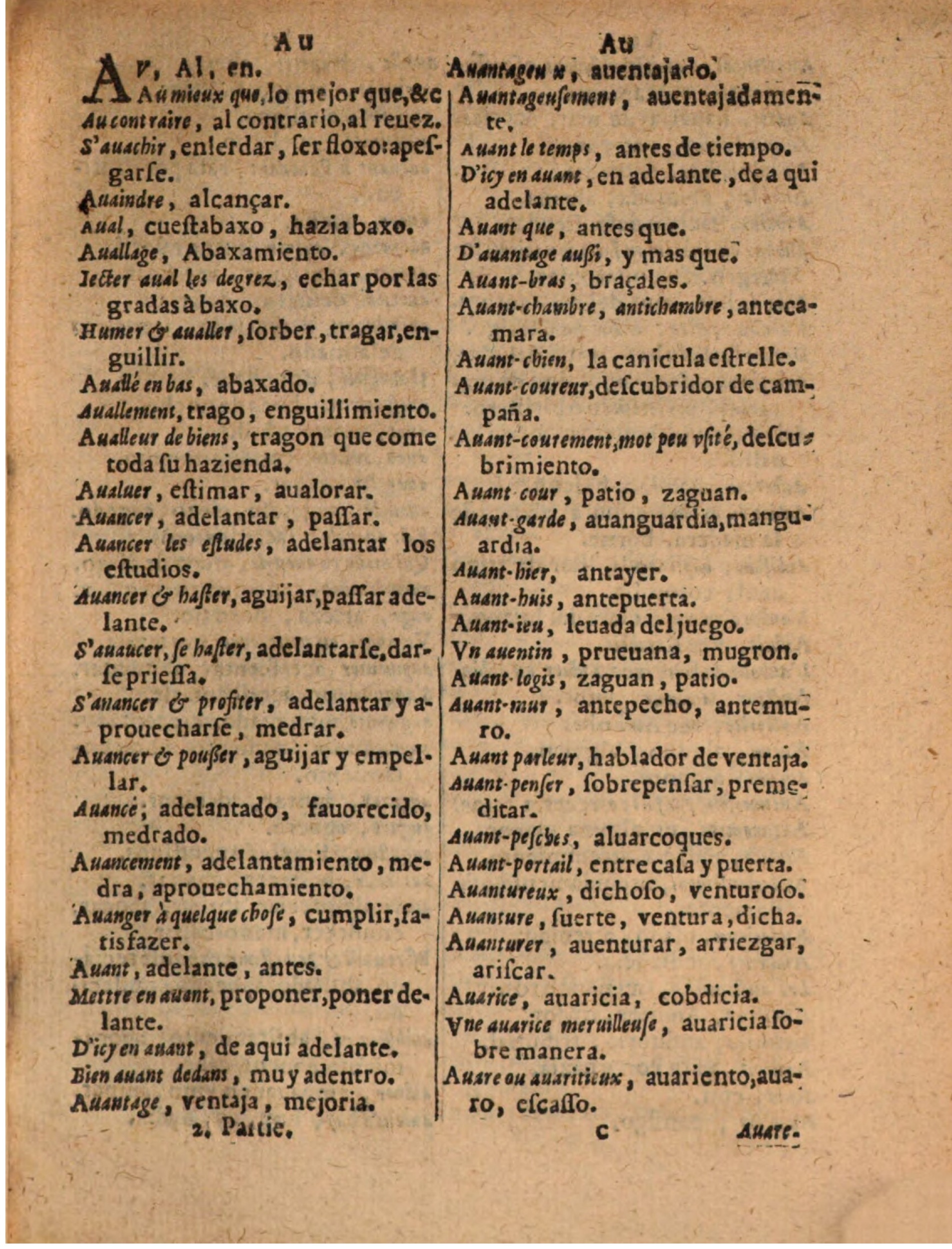 1624 - Hubert Antoine - Trésor des deux langues espagnole et française (Seconde partie) - BSB Munich
