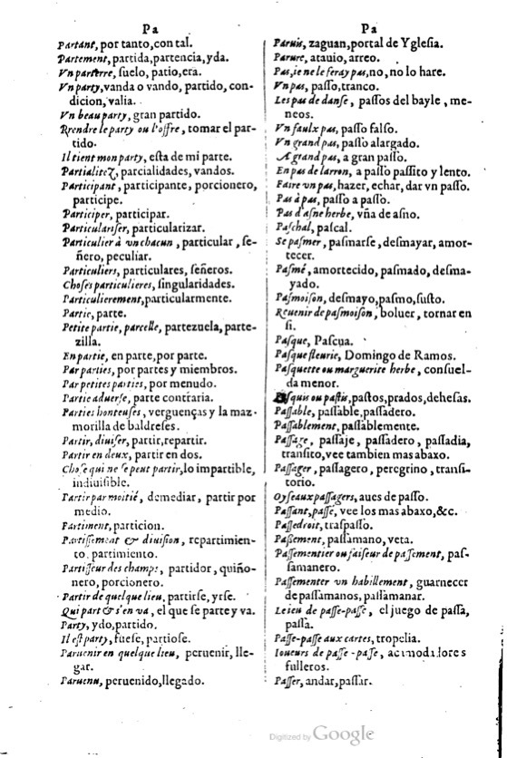 1621 - Adrian Tiffaine - Trésor des deux langues espagnole et française - BM Lyon