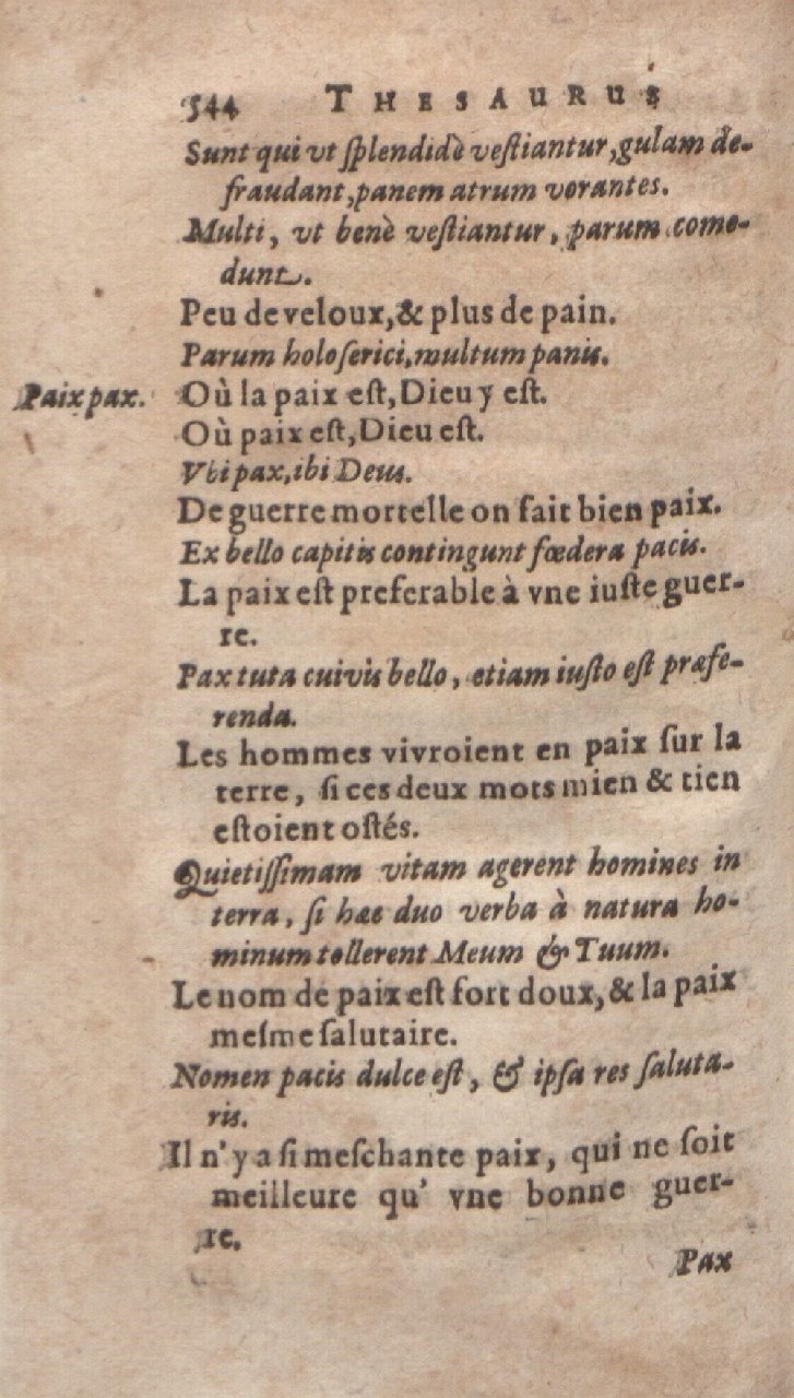 1612 - Dominicus Custos - Trésor des proverbes français  - Bibliopol-Olomuc